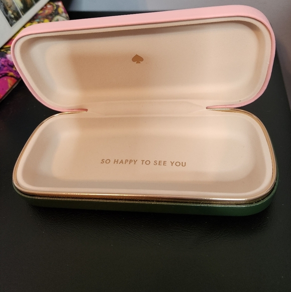 Kate Spade New York Glasses Hard Case Faux Leather Clamshell - Picture 6 of 8